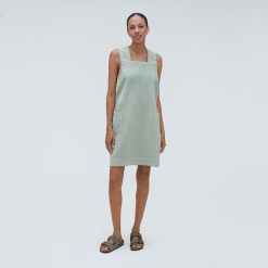 Alternative view of The Cross-Back Apron Mini Dress | Sea Glass