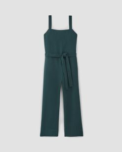 Alternative view of The Linen Side-Button Jumpsuit | Dark Sea