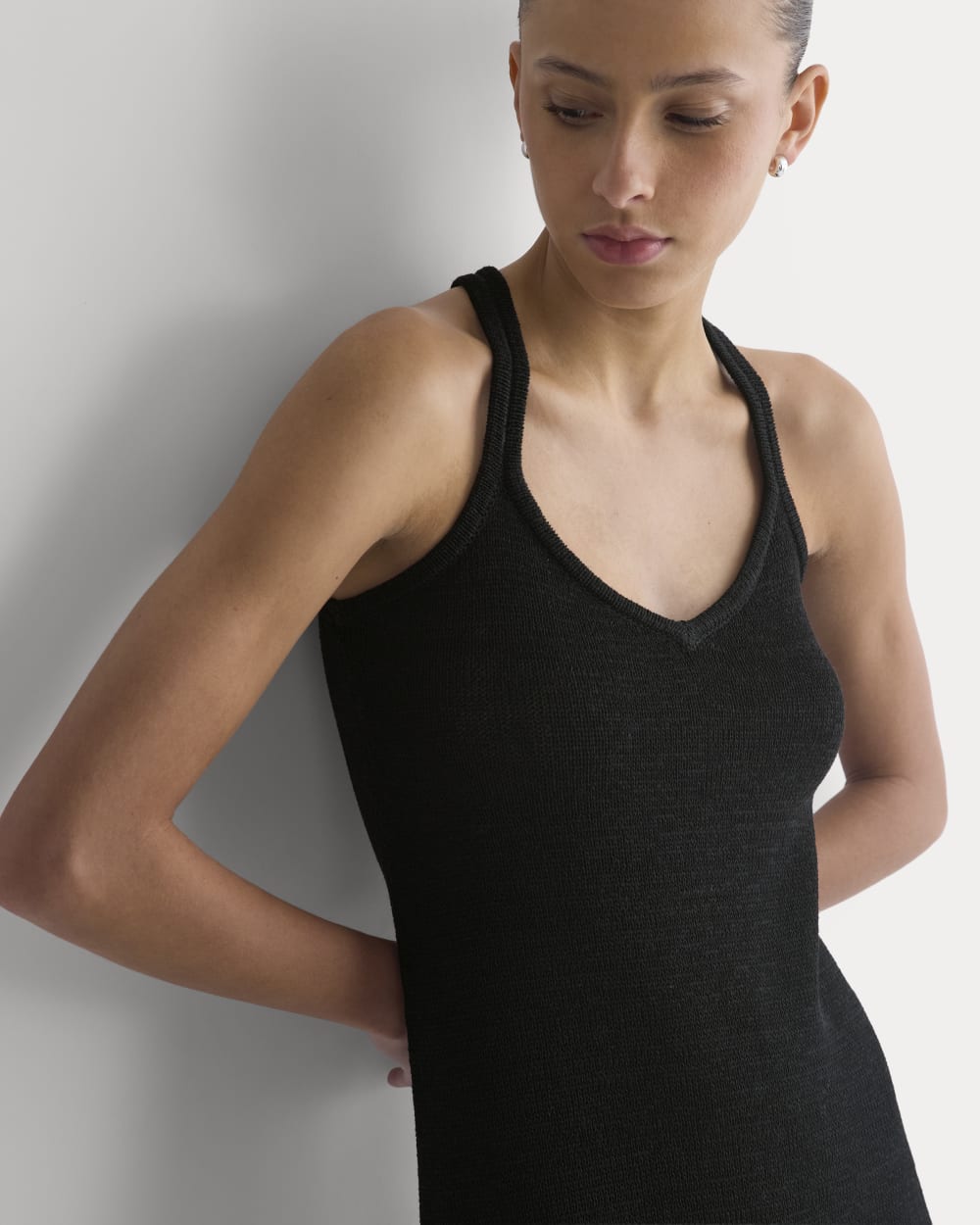 Sweater Racerback Midi Dress | Black - Image 3