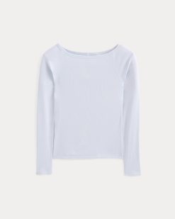 Alternative view of Luxe Rib Boatneck Top | Skywriting