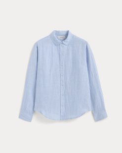 Alternative view of The Must-Have Shirt in Linen | Sky Blue / White