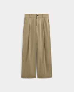 Alternative view of Wide-Leg Trouser in Buttersmooth | Ash Brown | 30 Inseam