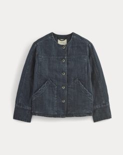 Alternative view of Denim Quilted Barrel Jacket | Midnight
