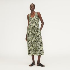 The Poplin Summer Dress | Pale Yellow Tiger Stripe
