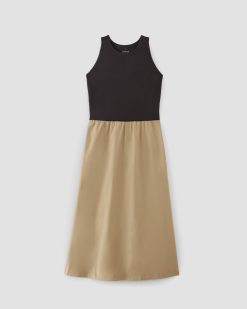 Alternative view of The Supima® High-Neck Riviera Dress | Black / Tiger's Eye