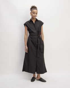The Supima® Cotton Short-Sleeve Shirt Dress | Black