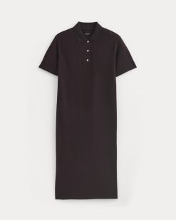 Alternative view of Pique Polo Short-Sleeve Dress | Dark Chocolate