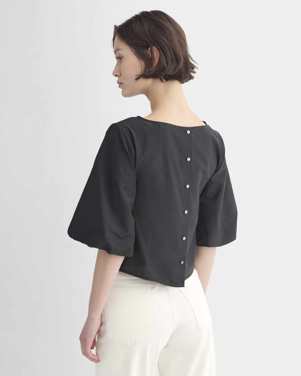 Bubble-Sleeve Top | Black - Image 4