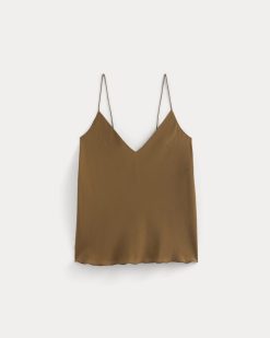 Alternative view of The Tie Back Cami in Washable Silk | Toffee