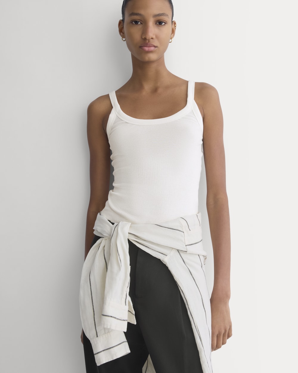 Soft Stretch U-Neck Tank | Bone - Image 4