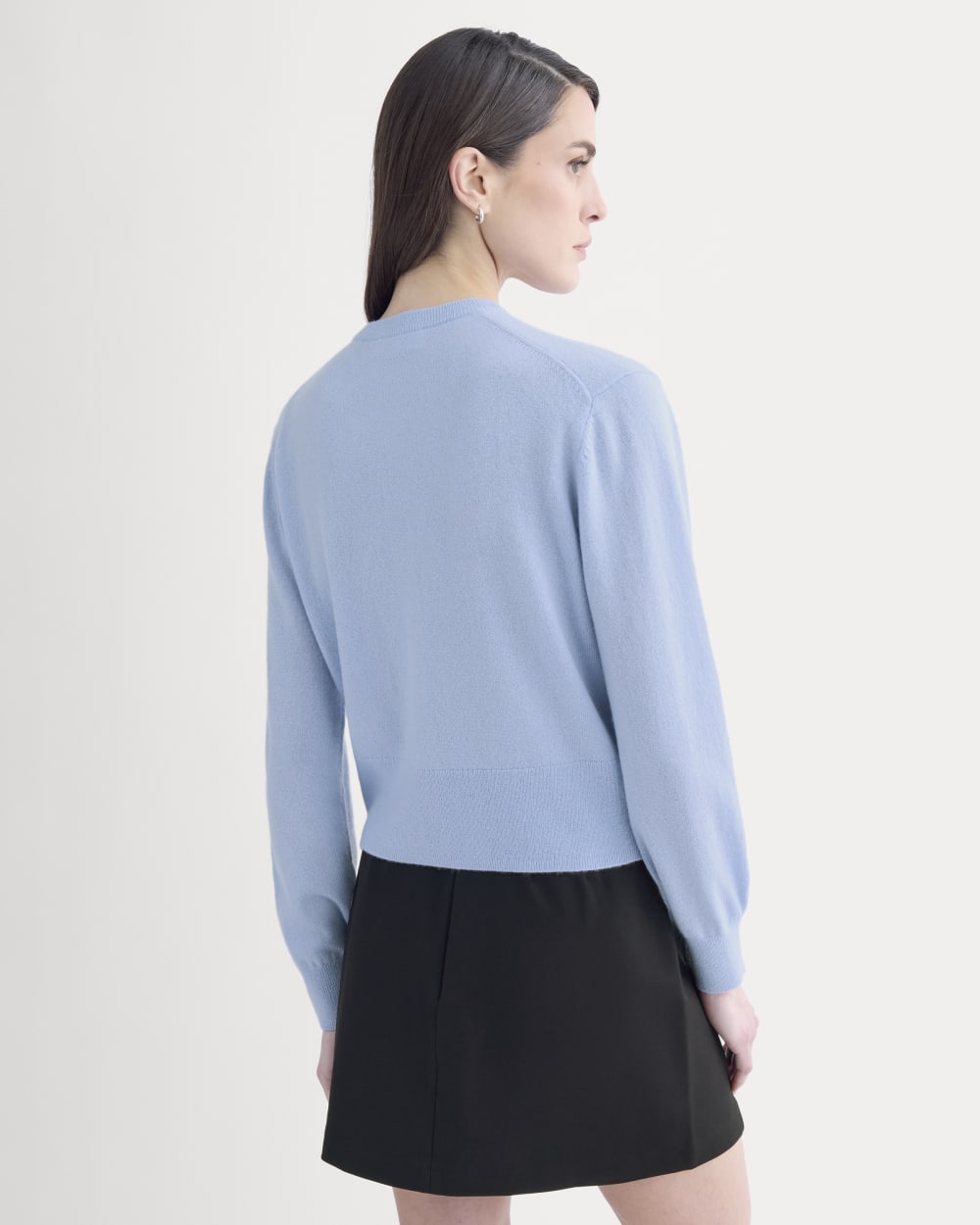 Cashmere Cropped Cardigan | Open Air Blue - Image 5