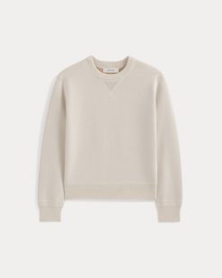 Alternative view of Double Knit Crew in Cotton Merino | Bone/Cream/Sand/Light Camel