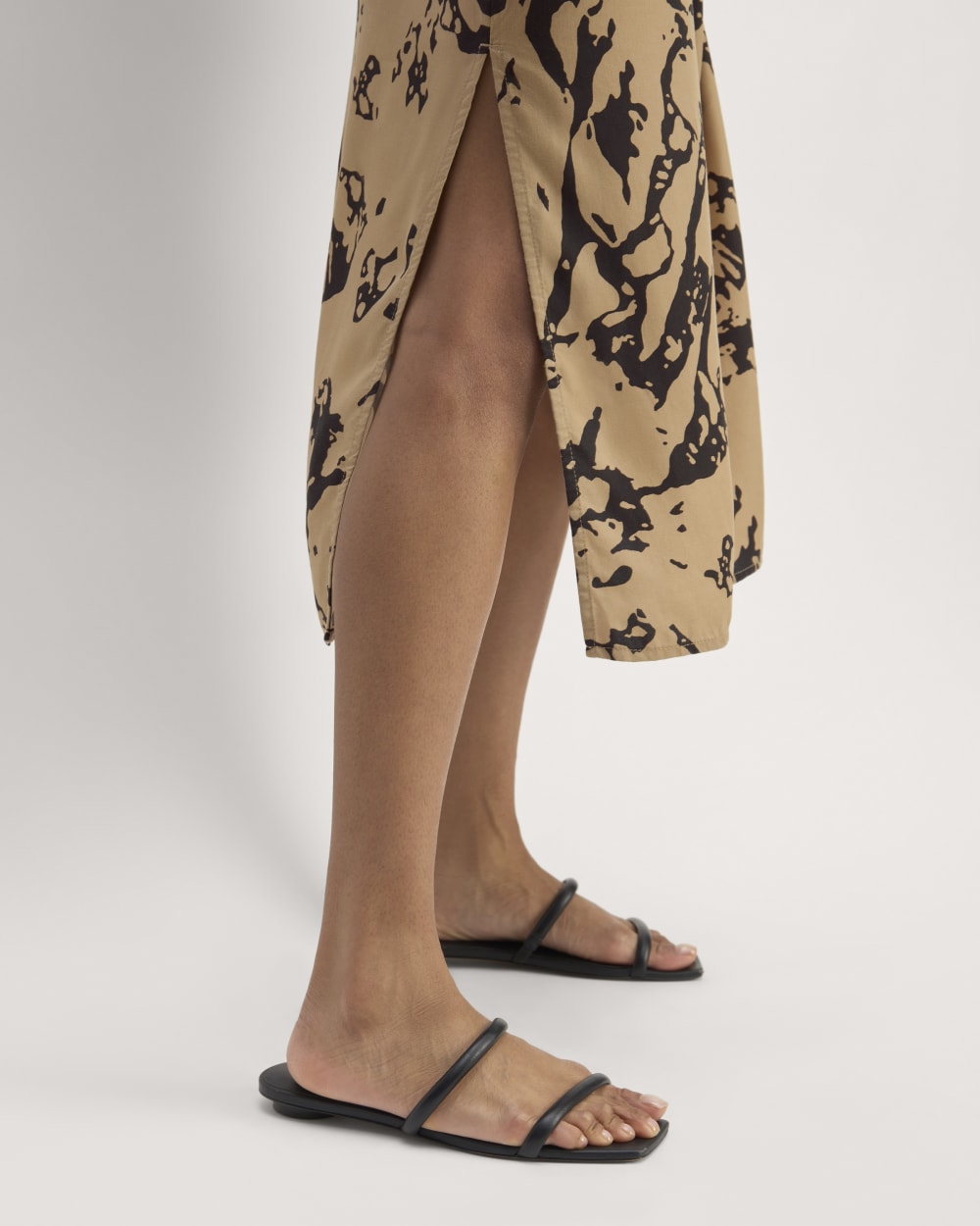 The TENCEL™ Midi Slip Dress | Black / Cornstalk Abstract - Image 5