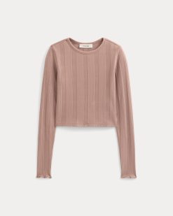 Alternative view of Lounge Rib Cropped Shirt | Ash Rose