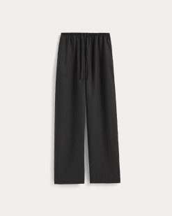 Alternative view of The Drawstring Pant in Linen | Black
