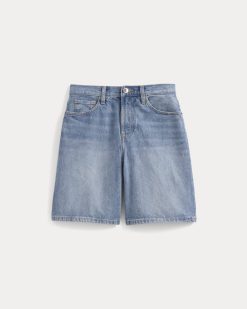 Alternative view of Loose Jean Short | Light Wash
