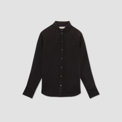 Alternative view of The Satin Relaxed Shirt | Black