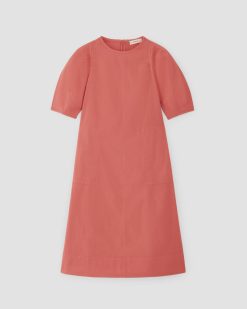 Alternative view of The Short-Sleeve Puff Midi Dress | Coral