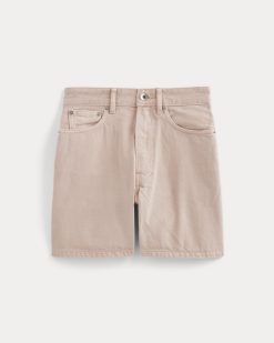 Alternative view of The A-Line Denim Short | Garment-Dyed Pink