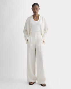 The Linen Way-High® Drape Pant  | Natural Chambray