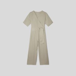 Alternative view of The Wrap Jumpsuit in Linen | Seagrass