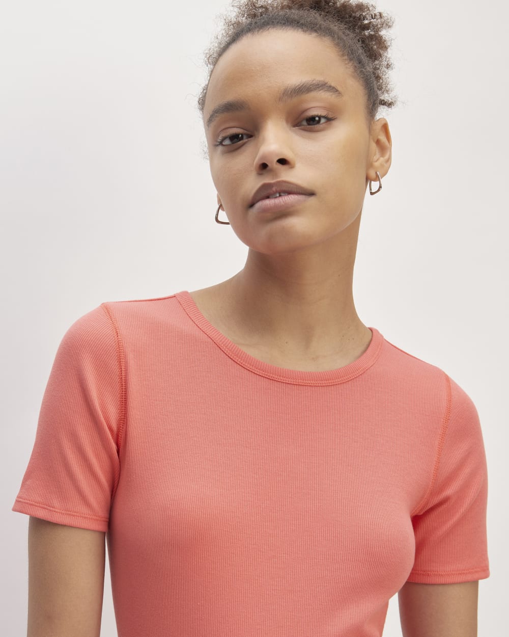 The Luxe Rib Crew | Coral - Image 3
