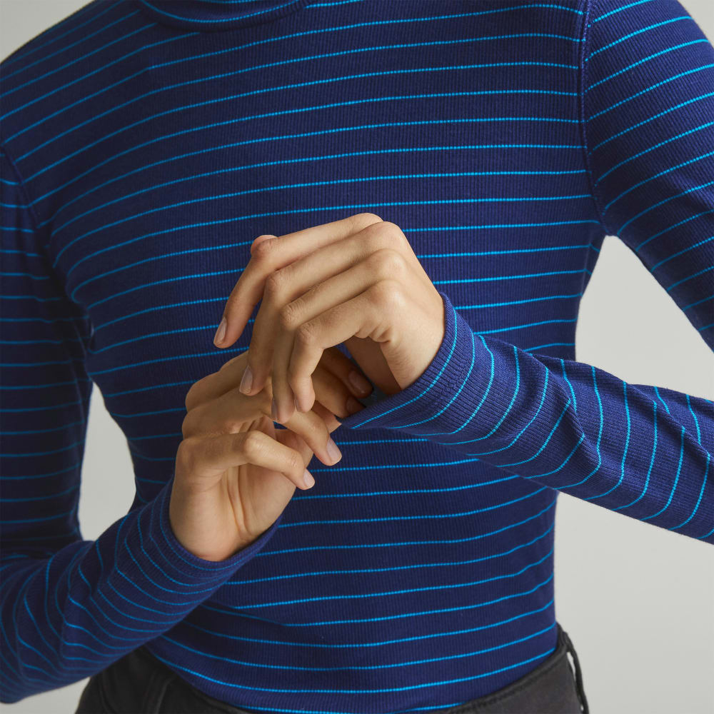 The Luxe Micro-Rib Turtleneck | Ocean Cavern / Horizon Blue - Image 5