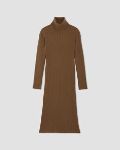 Alternative view of The Cotton-Merino Turtleneck Dress | Rich Camel