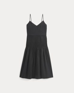 Alternative view of The Pleated Slip Dress in Butterlite | Black