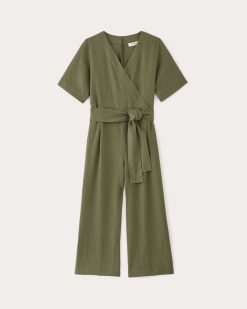 Alternative view of The Wrap Jumpsuit in Linen | Kalamata