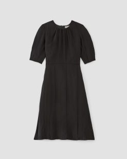 Alternative view of The City Stripe Ruched Dress | Black