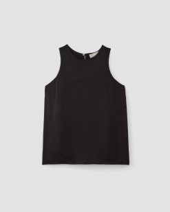 Alternative view of The Satin Racerback Top | Black