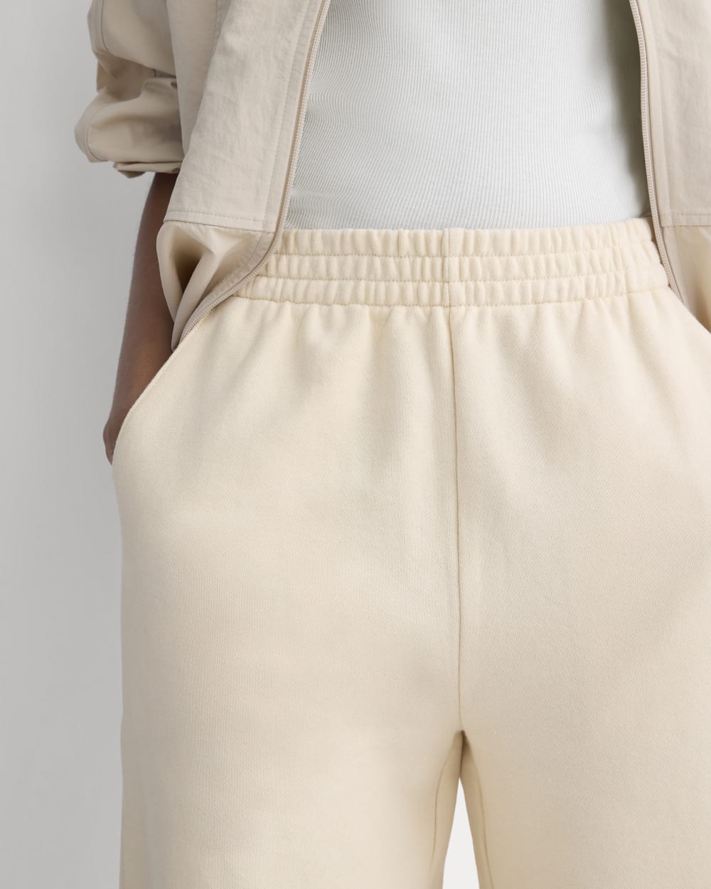 Lightweight Terry Long Shorts | Parchment - Image 4