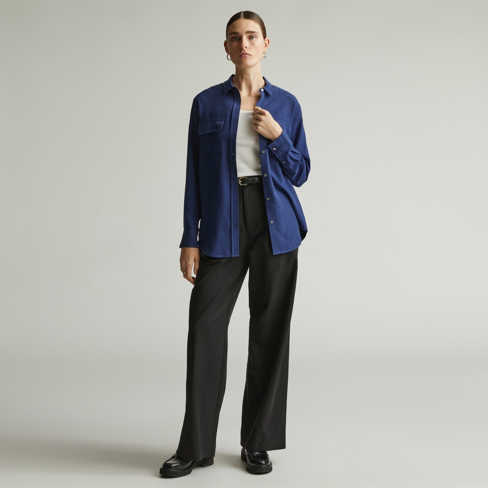 The Washable Silk Relaxed Shirt | Ocean Cavern - Image 6