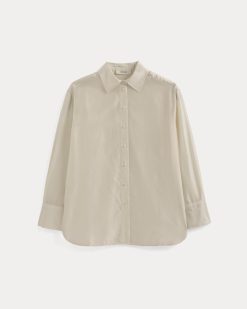 Alternative view of Oversized Shirt in Cotton-Silk Organza | Parchment
