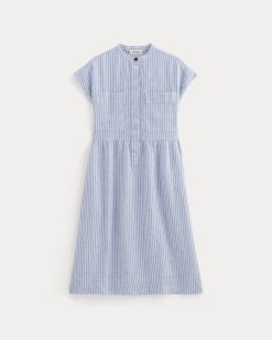 Alternative view of The Craft Dress in Linen | Bluebell / Bone
