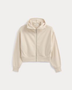 Alternative view of Lightweight Terry Cropped Full-Zip | Parchment