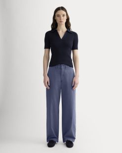 The Wide-Leg Chino | Deep Cobalt
