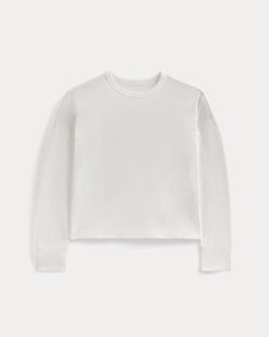 Alternative view of Oversized Boxy Crew in Essential Cotton | White