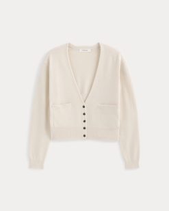 Alternative view of Deep V-Neck Cardigan in Cotton Merino | Canvas