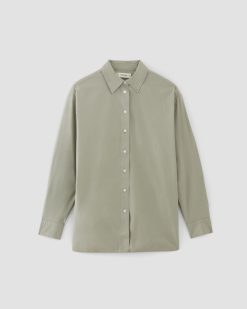 Alternative view of The Supima® Cotton Boyfriend Shirt | Sage Green