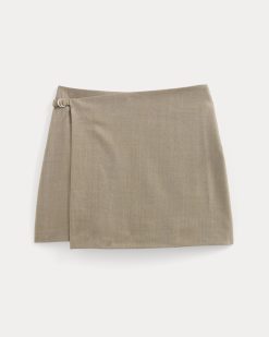 Alternative view of Wrap Mini Skort in Tailor Twill | Light Taupe
