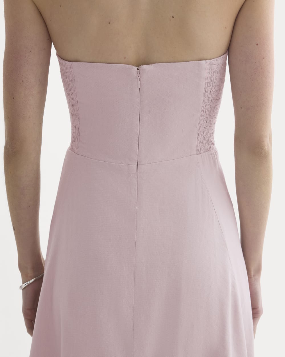 Strapless Dress in Stretch Linen | Burnished Lilac - Image 3