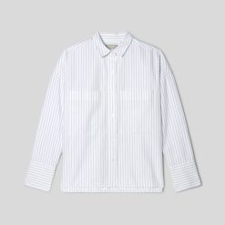 Alternative view of The Boxy Oxford | White / Periwinkle Mini Stripe