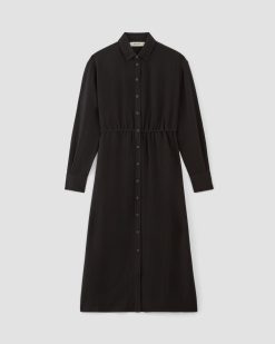 Alternative view of The Mini Jacquard Stripe Shirt Dress | Black