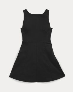 Alternative view of Seamed Open-Back Mini Dress | Black