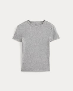 Alternative view of Tissue Short-Sleeve Crew | Heathered Grey