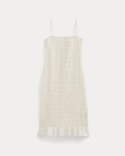 Alternative view of The Smocked Column Dress | Bone