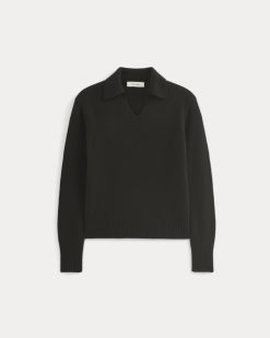 Alternative view of Cashmere Polo Sweater | Black