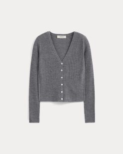 Alternative view of The Cardigan in Ultrasoft Merino | Heather Mid Grey